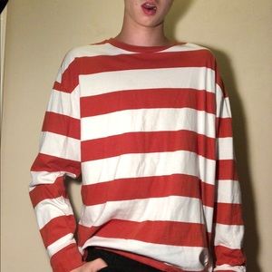 Pacsun Red and White Striped Tee